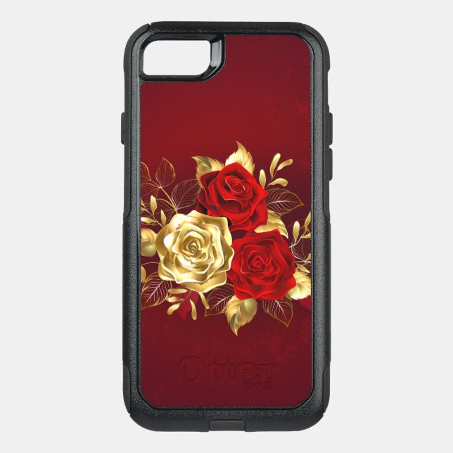 Three Jewelry Roses Otterbox iPhone Case (Back)