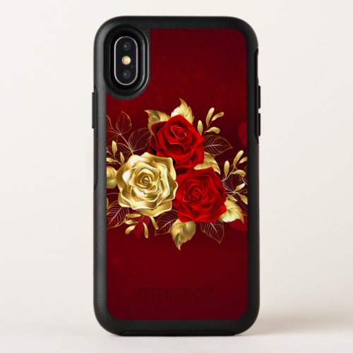 Three Jewelry Roses OtterBox Symmetry iPhone XS Case