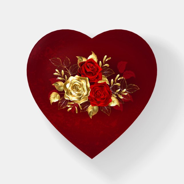 Three Jewelry Roses Paperweight (Front)