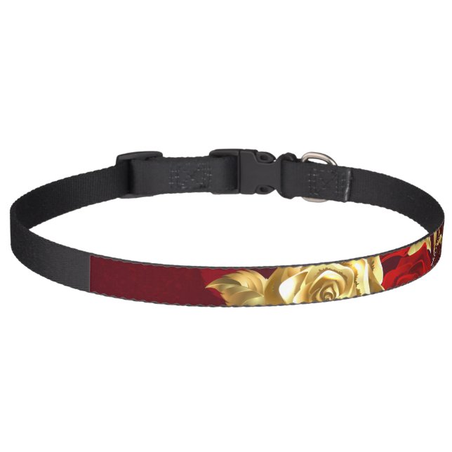 Three Jewelry Roses Pet Collar (Front)