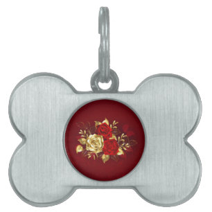 Three Jewelry Roses Pet ID Tag