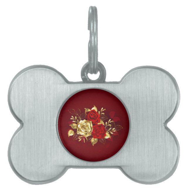 Three Jewelry Roses Pet ID Tag (Front)