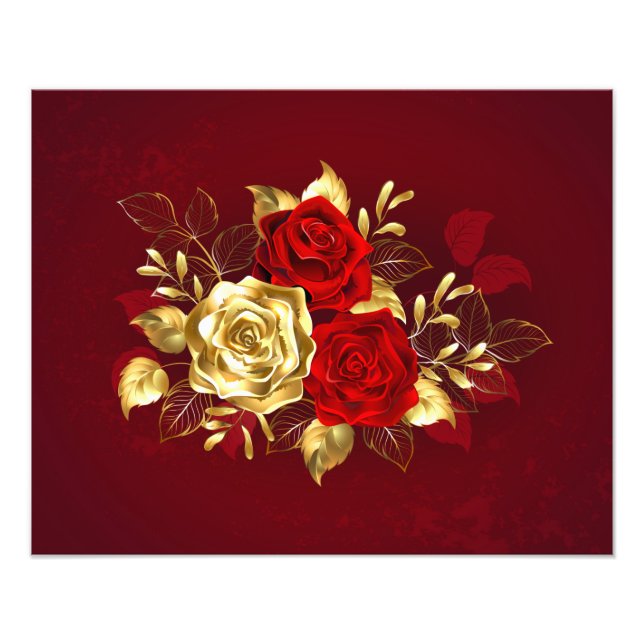 Three Jewelry Roses Photo Print (Front)