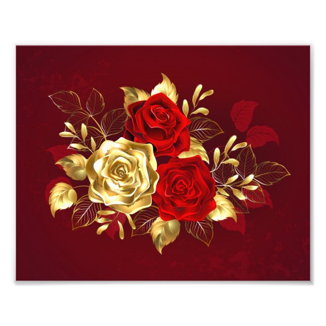 Three Jewelry Roses Photo Print (Front)
