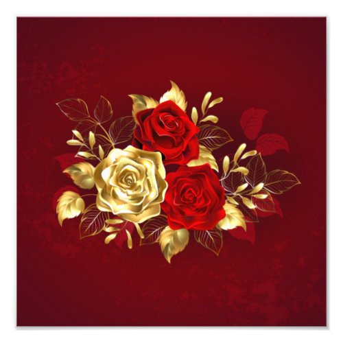 Three Jewelry Roses Photo Print