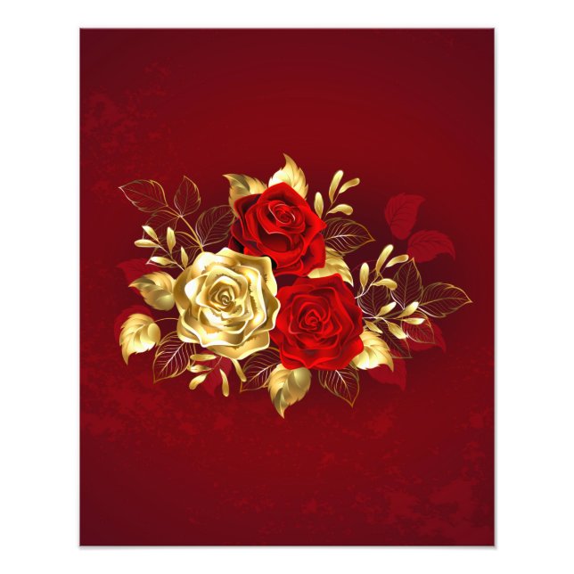 Three Jewelry Roses Photo Print (Front)