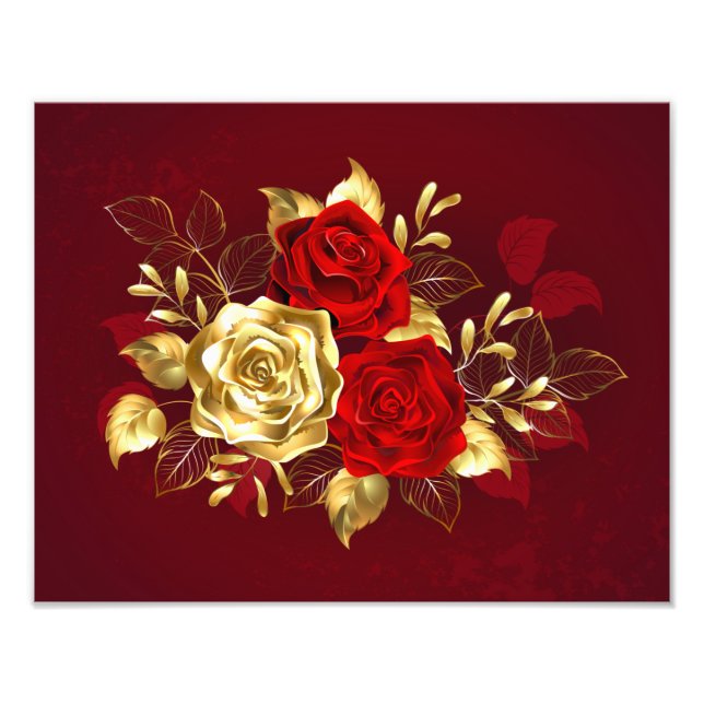 Three Jewelry Roses Photo Print (Front)