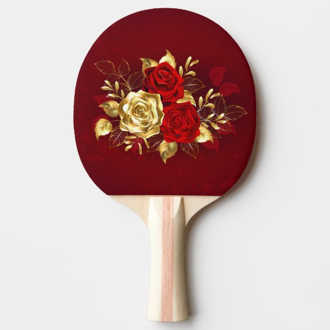Three Jewelry Roses Ping Pong Paddle (Front)