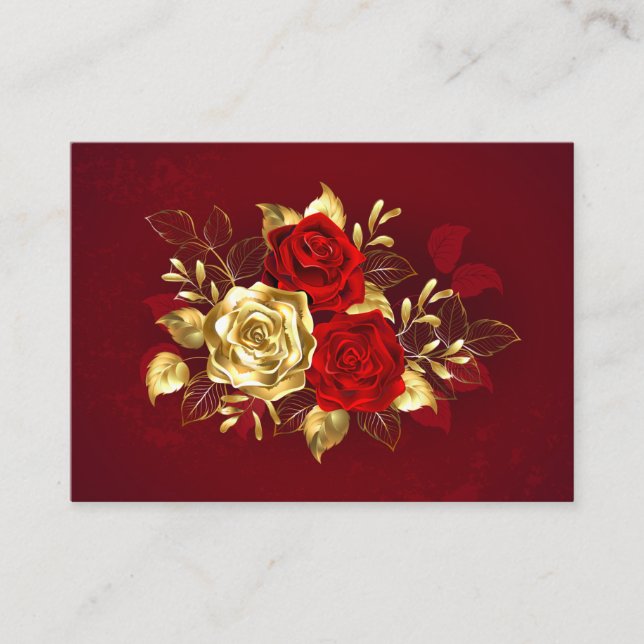 Three Jewelry Roses Place Card (Front)