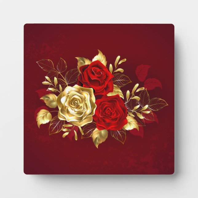 Three Jewelry Roses Plaque (Front)