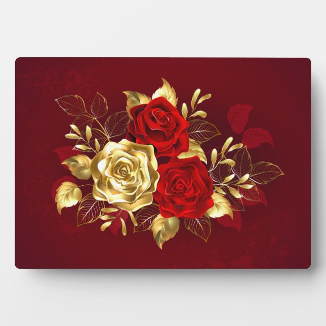 Three Jewelry Roses Plaque (Front)