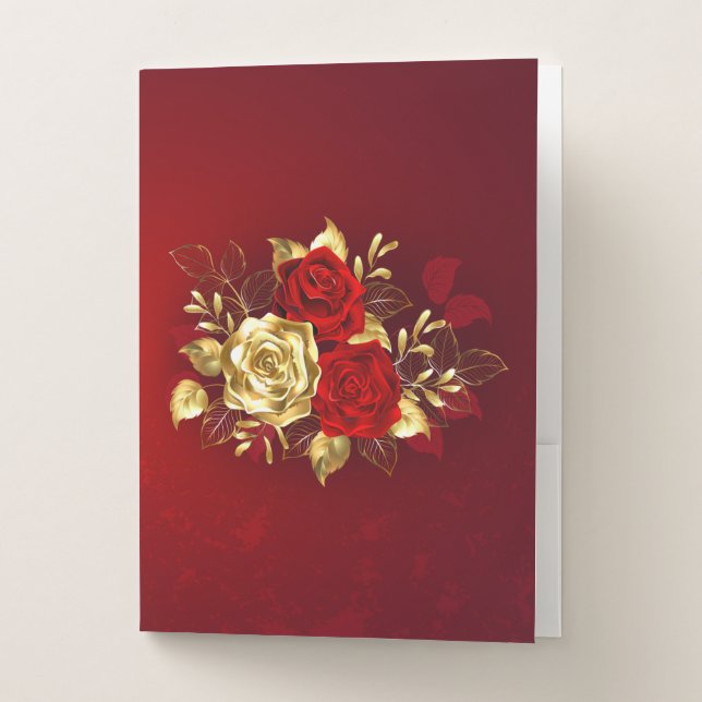 Three Jewelry Roses Pocket Folder (Front)