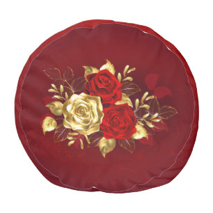 Three Jewelry Roses Pouf