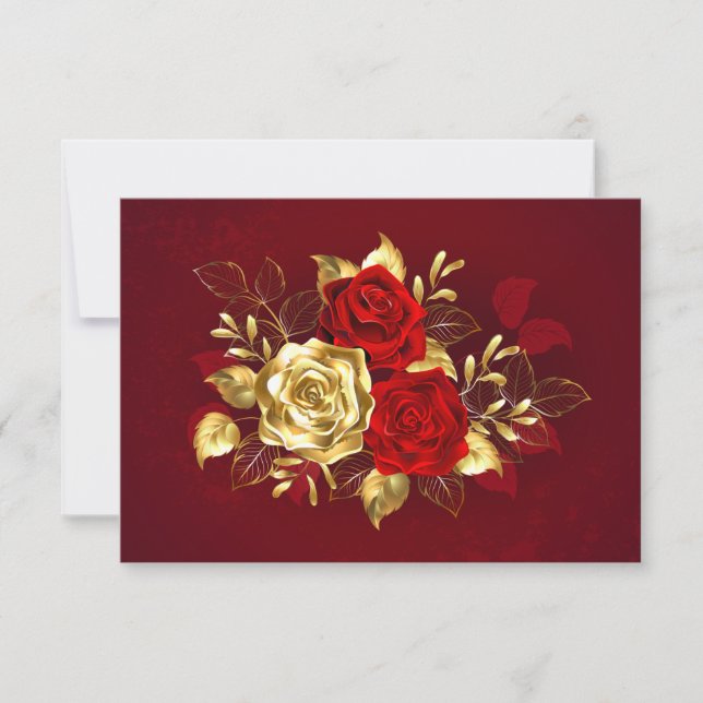 Three Jewelry Roses RSVP Card (Front)