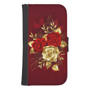 Three Jewelry Roses Galaxy S4 Wallet Case