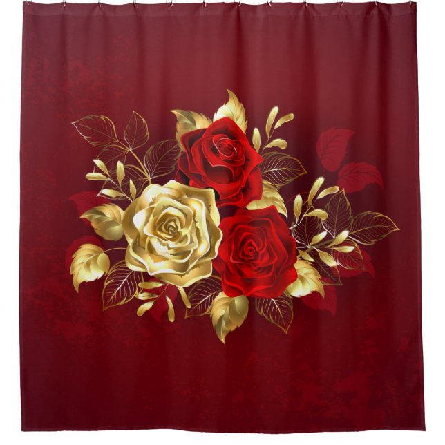 Three Jewelry Roses Shower Curtain (Front)