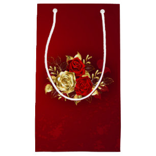 Three Jewelry Roses Small Gift Bag