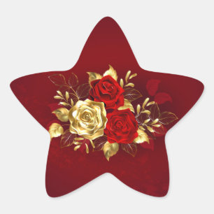 Three Jewelry Roses Star Sticker