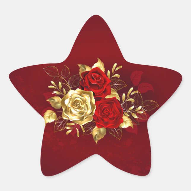Three Jewelry Roses Star Sticker (Front)