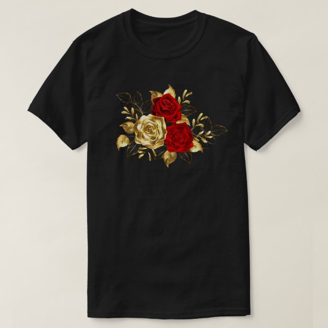 Three Jewelry Roses T-Shirt (Design Front)