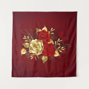 Three Jewelry Roses Tapestry