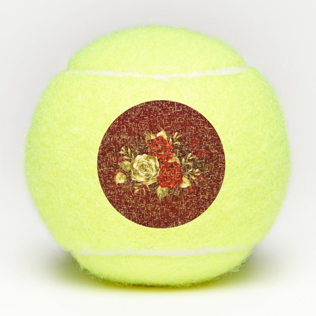 Three Jewelry Roses Tennis Balls (Front)