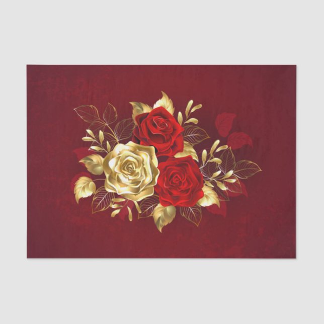 Three Jewelry Roses Tissue Paper (Front)