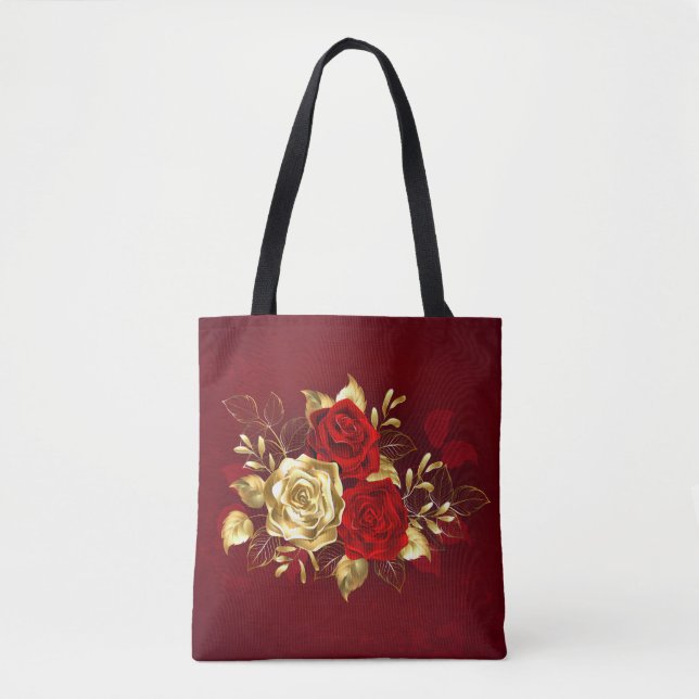 Three Jewelry Roses Tote Bag (Front)