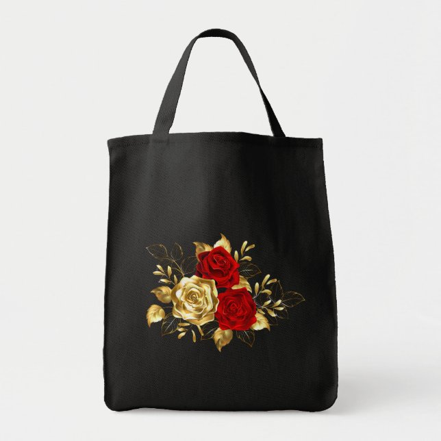 Three Jewelry Roses Tote Bag (Front)