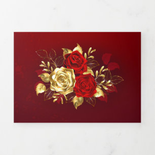 Three Jewelry Roses Tri-Fold Card