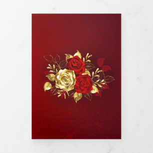 Three Jewelry Roses Tri-Fold Card