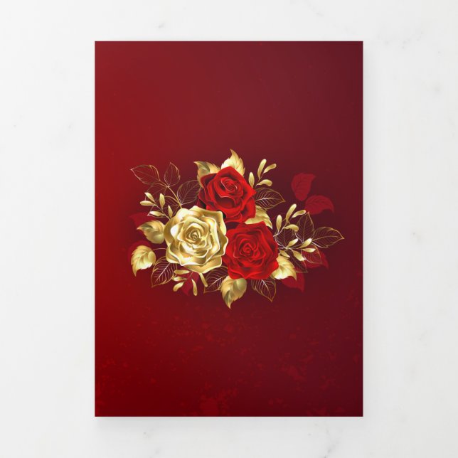 Three Jewelry Roses Tri-Fold Card (Cover)