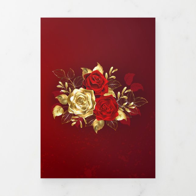 Three Jewelry Roses Tri-Fold Invitation (Cover)