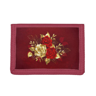Three Jewelry Roses Trifold Wallet