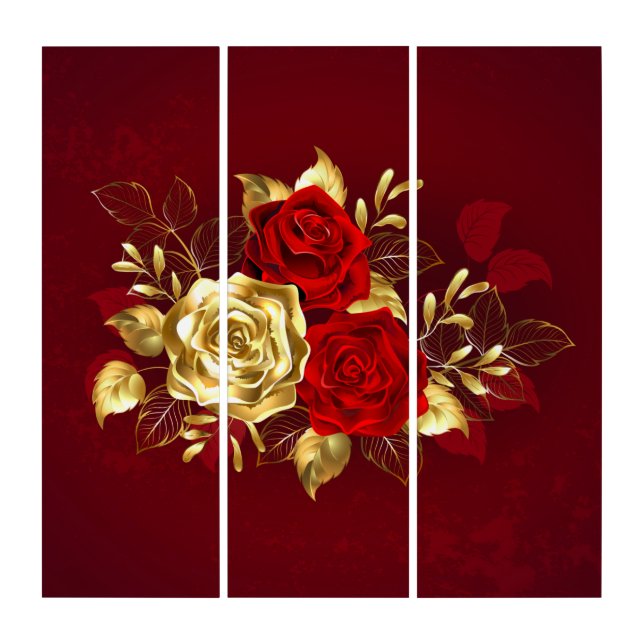 Three Jewelry Roses Triptych (Front)
