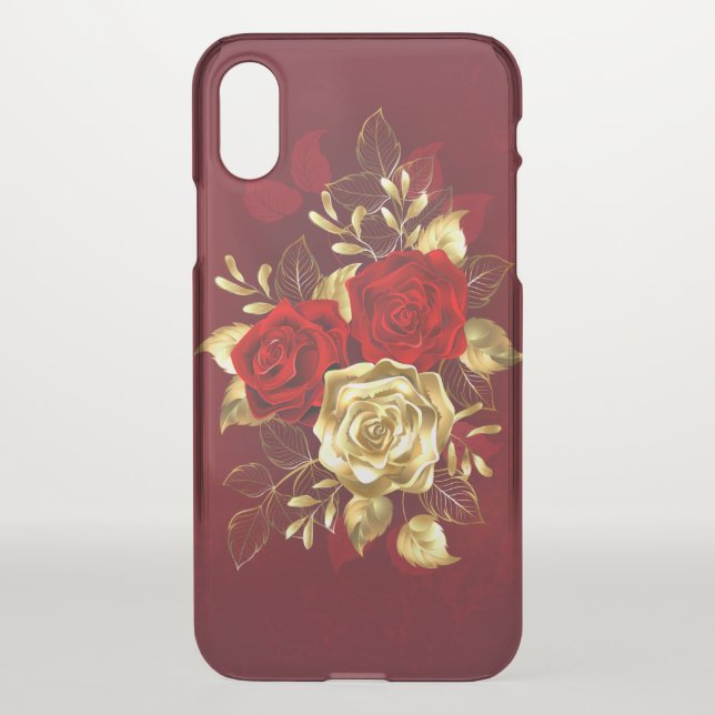 Three Jewelry Roses Uncommon iPhone Case (Back)