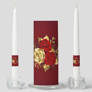 Three Jewelry Roses Unity Candle Set