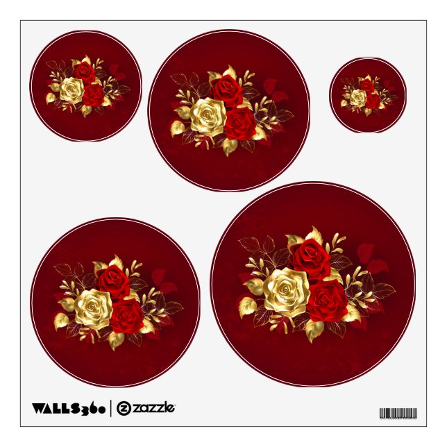 Three Jewelry Roses Wall Decal (Front)