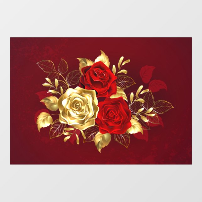 Three Jewelry Roses Window Cling (Sheet)