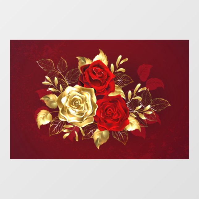 Three Jewelry Roses Window Cling (Sheet)
