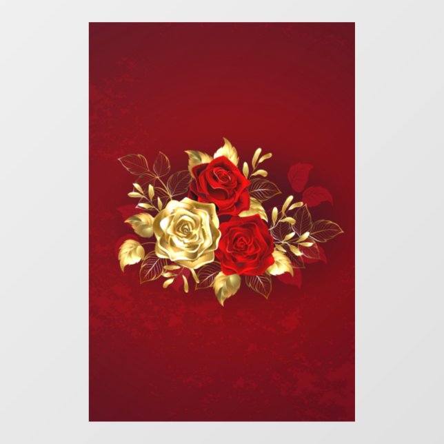 Three Jewelry Roses Window Cling (Sheet)