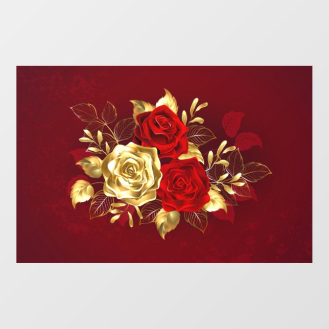 Three Jewelry Roses Window Cling (Sheet)