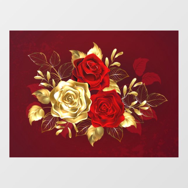 Three Jewelry Roses Window Cling (Sheet)