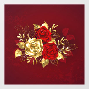 Three Jewelry Roses Window Cling