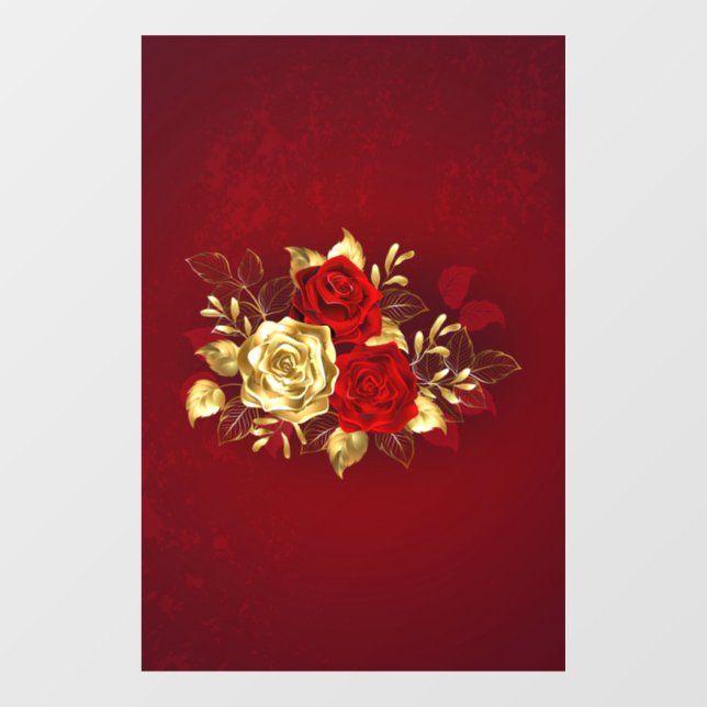 Three Jewelry Roses Window Cling (Sheet)