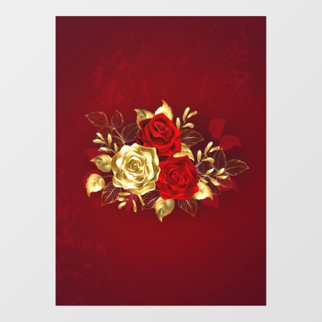 Three Jewelry Roses Window Cling (Sheet)