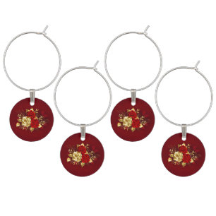 Three Jewelry Roses Wine Charm