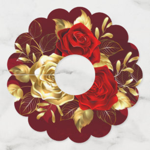 Three Jewelry Roses Wine Glass Tag