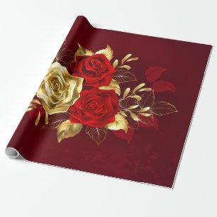 Three Jewelry Roses Wrapping Paper