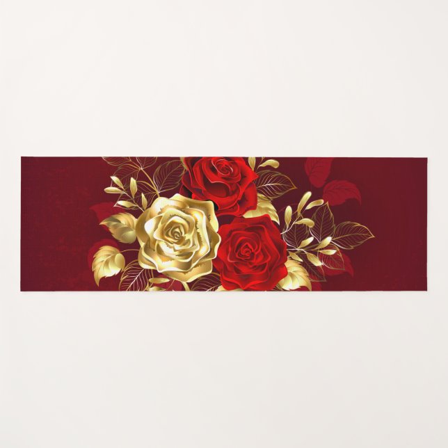 Three Jewelry Roses Yoga Mat (Front (Horizontal))